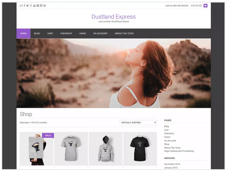 Szablony WordPress - Widok ekranu - Dustland Express Theme
