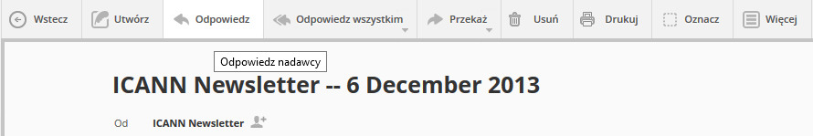 Odpowiadanie na wiadomość w webmail