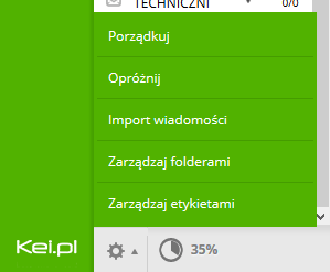 Zarządzanie folderami w Webmail