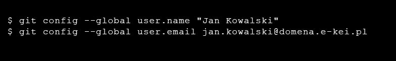 Git. Konfiguracja nazwy użytkownika i adresu e-mail